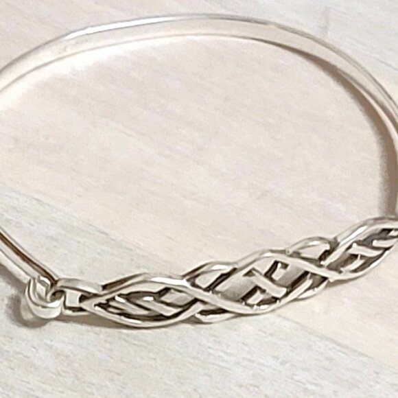 Celtic bracelet, 925 sterling silver oval bangle - Picture 4 of 4